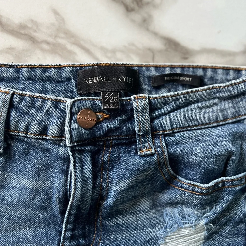 Kendall‎ & Kylie Distressed Blue Jean Shorts